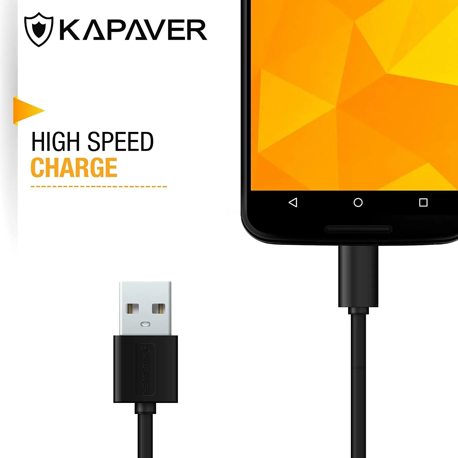 KAPAVER Micro USB Cable For Charging & Sync Data to Android Smartphones 1 meter (5 Pack Black)