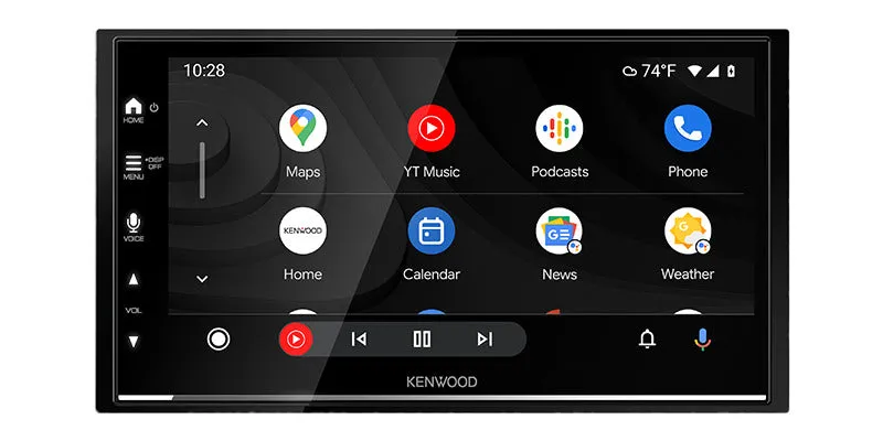 Kenwood DMX7522DABS 6.8 Inch LCD Mechless Digital Media Receiver Head Unit with Wireless Android Auto and Apple CarPlay