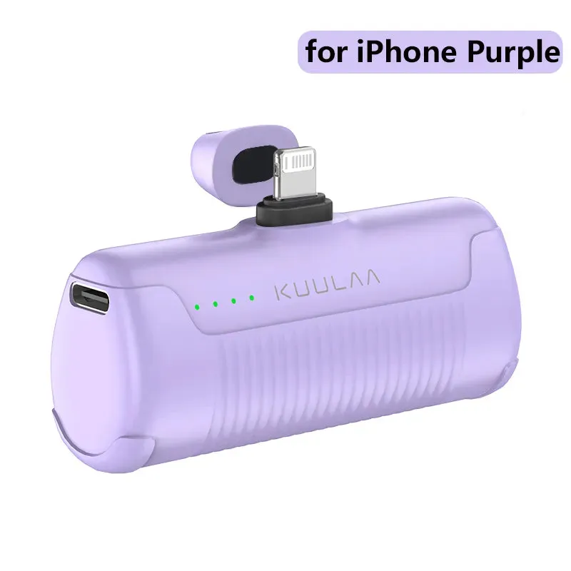 KUULAA Mini Power Bank 4500mAh - Portable Charger for iPhone 15/14/13/12 Pro Max & Samsung/Xiaomi - External Battery PowerBank