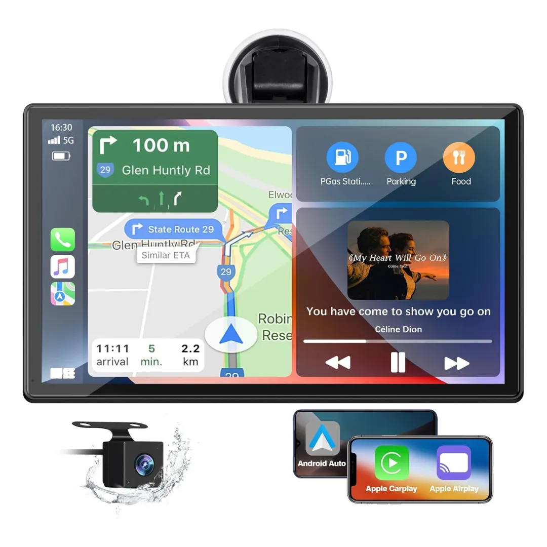 Lamtto Portable 9" Wireless Apple Touch Screen Carplay