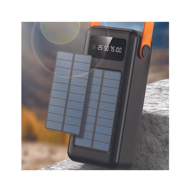 Large Capacity 80 000 Mah Solar Led Light Power Bank Ym639Cx- Black