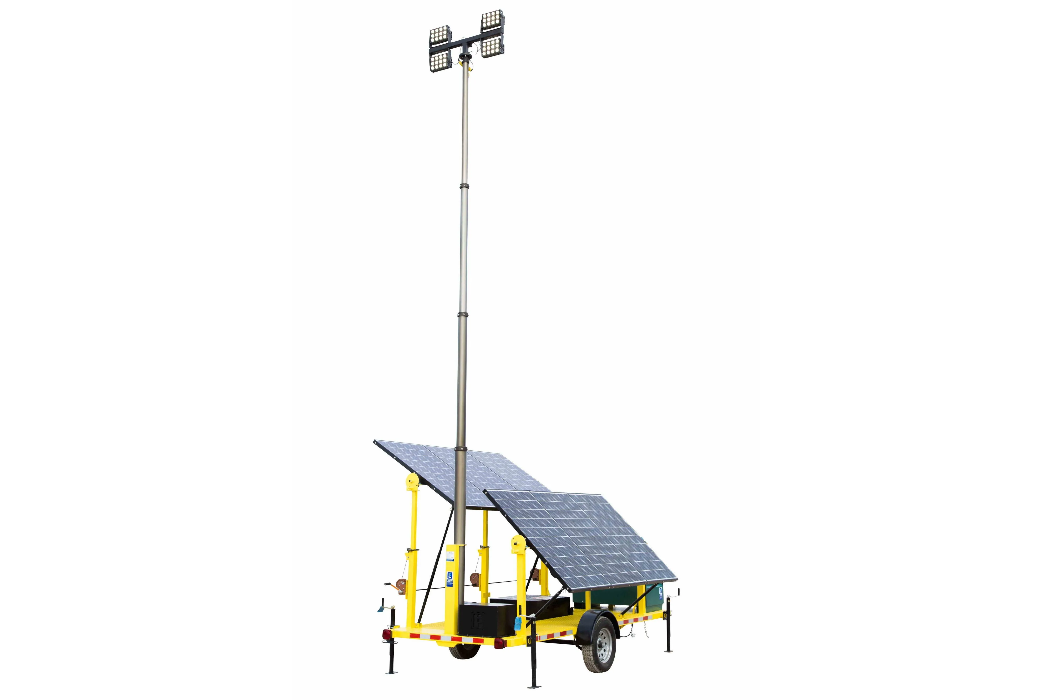 Larson Electronics 1.59KW Solar Power Generator with Pneumatic Light Tower Mast - (4) 100 Watt LED Lights