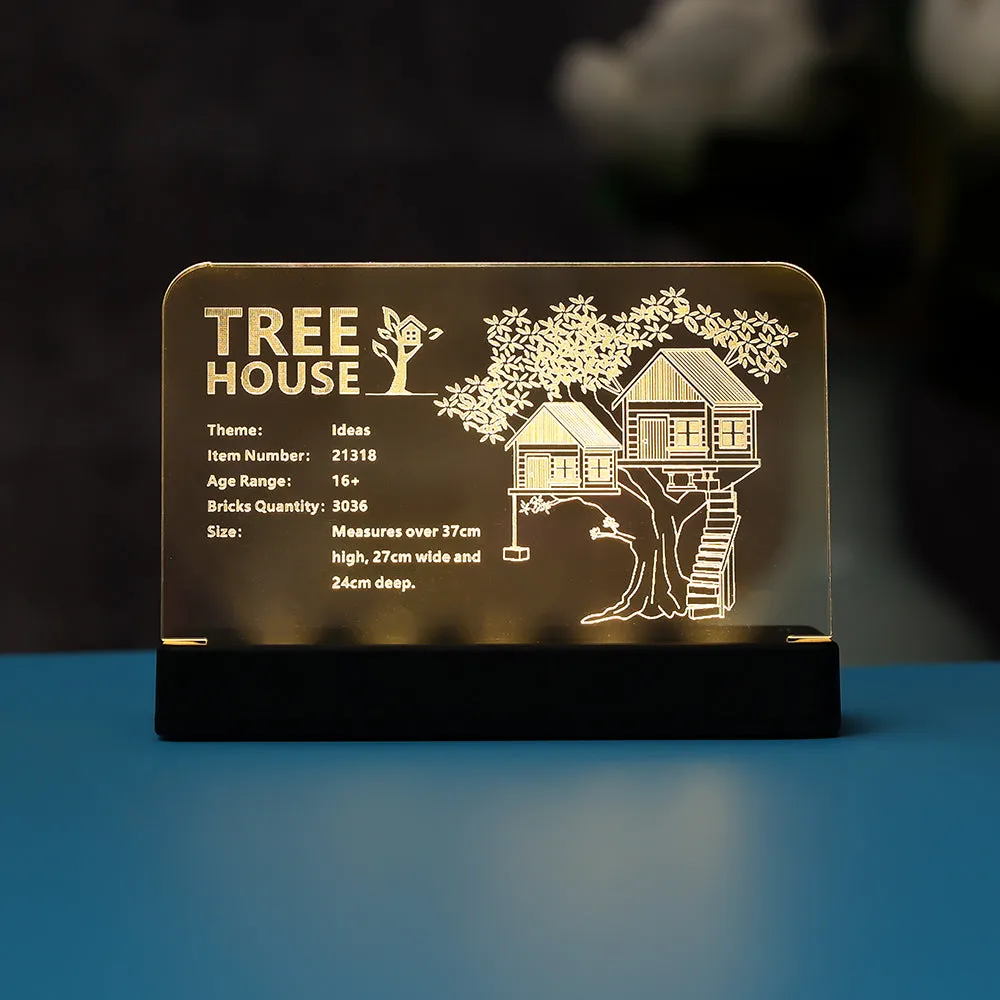 LED Light Acrylic Nameplate for Tree House #21318