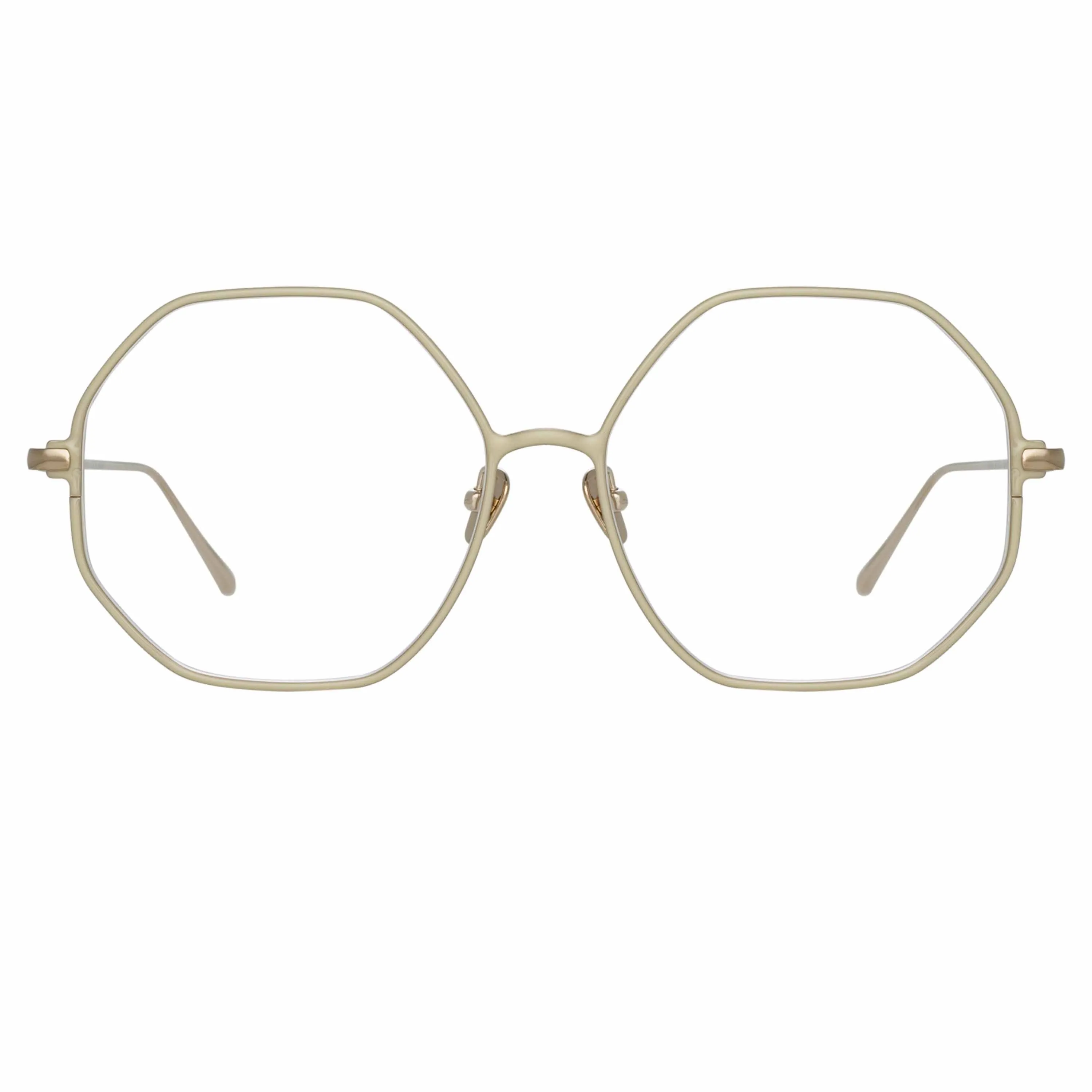 Leif Oversized Optical Frame in Light Gold and Cream