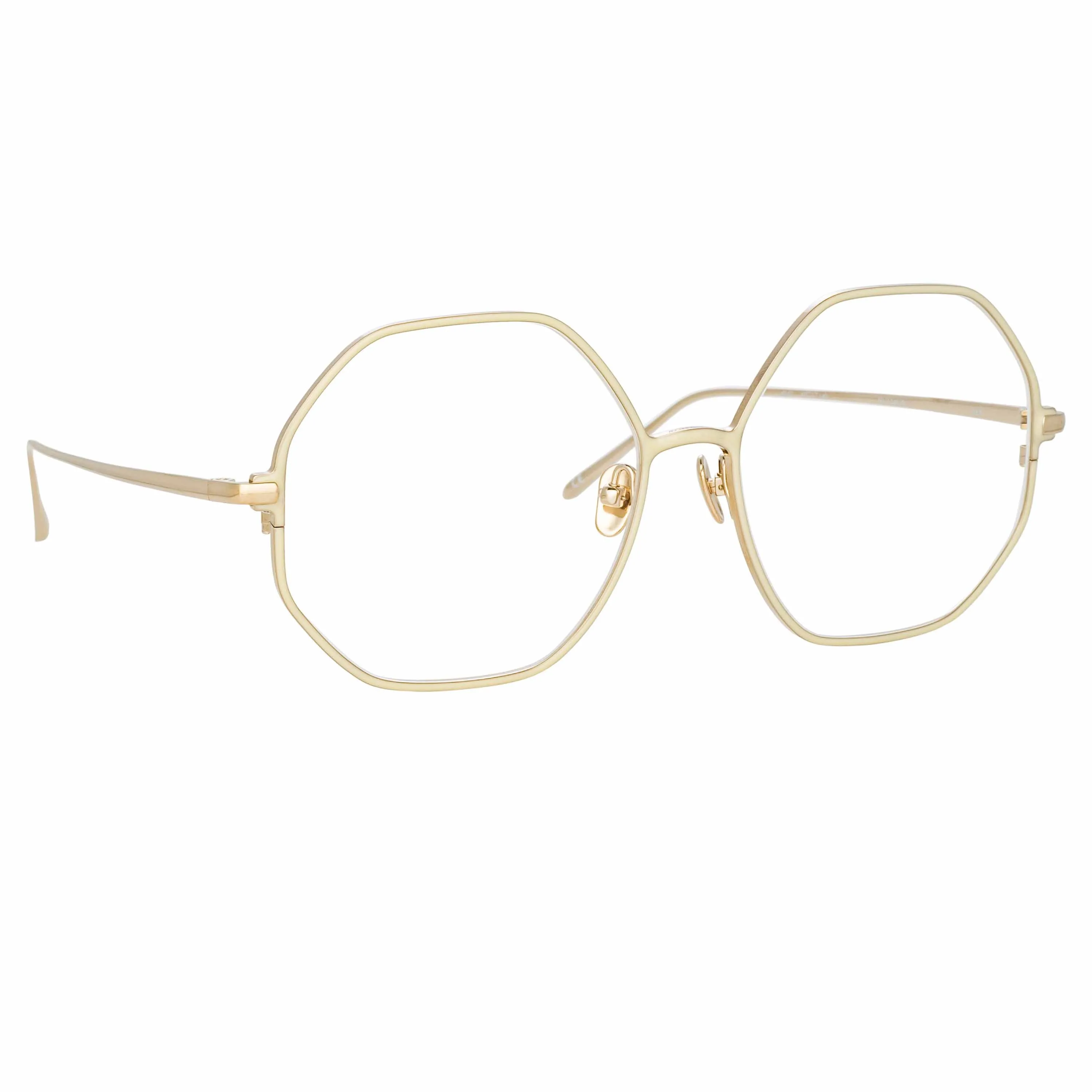 Leif Oversized Optical Frame in Light Gold and Cream