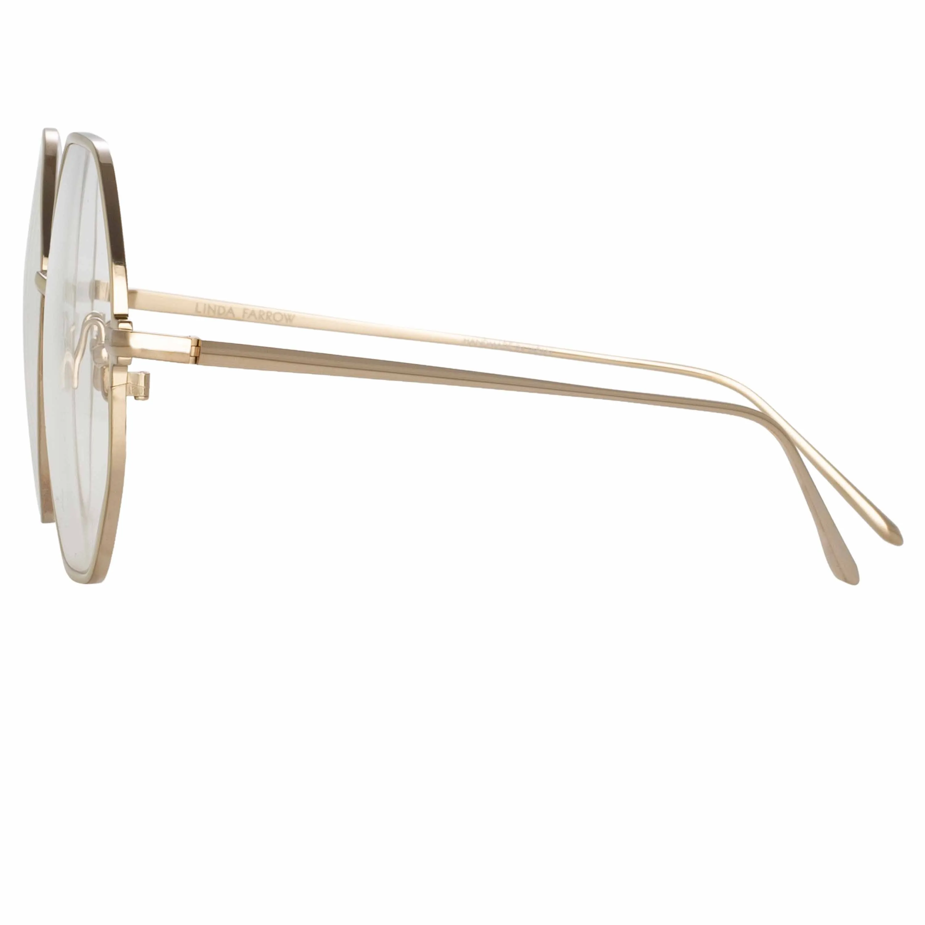 Leif Oversized Optical Frame in Light Gold and Cream