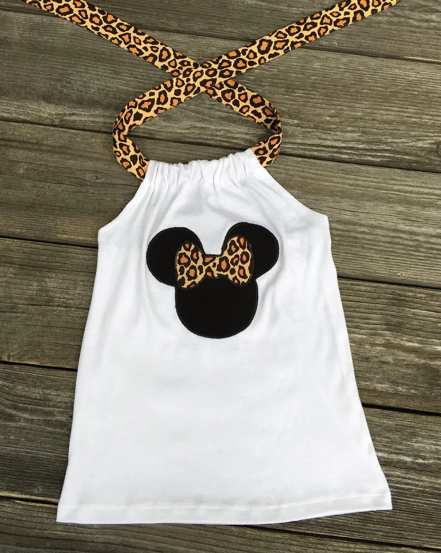 Leopard Minnie Mouse Halter Top