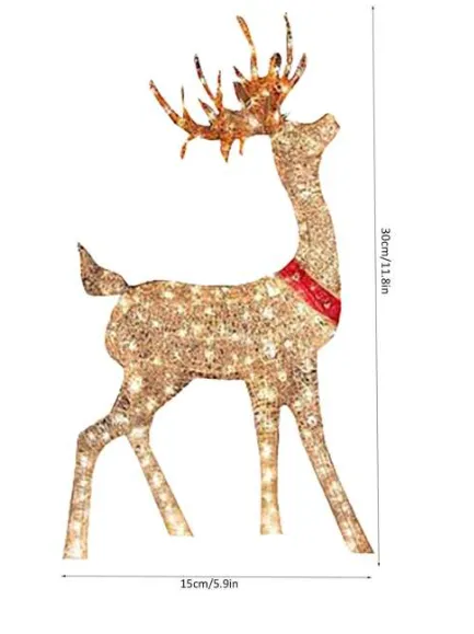 Lighted Christmas Deer Sleigh Outdoor Yard Decor