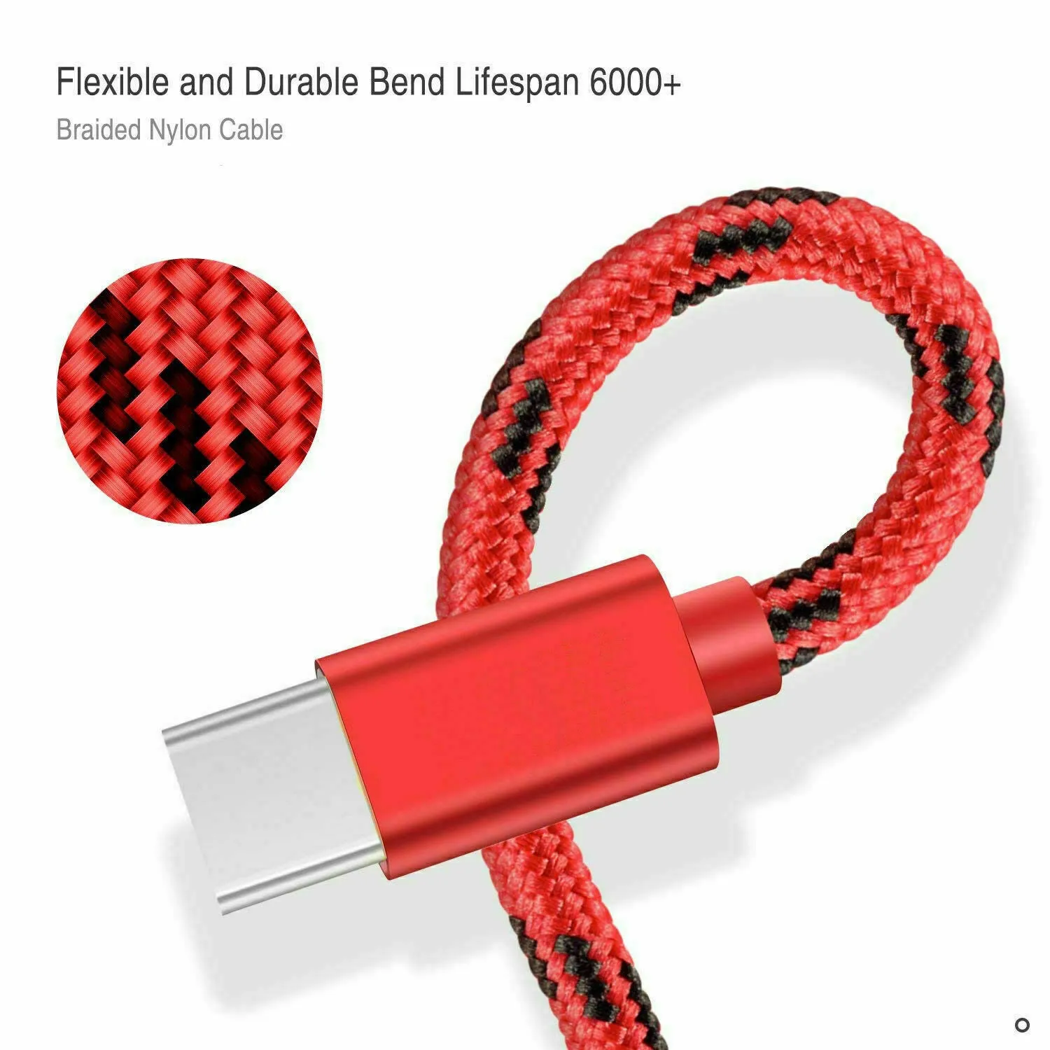 Micro USB 2.0 Fast Charging Charger Cable Cord Braided For Samsung S7 Edge S6 S5 S4 Android LG Huawei HTC (2M Red)