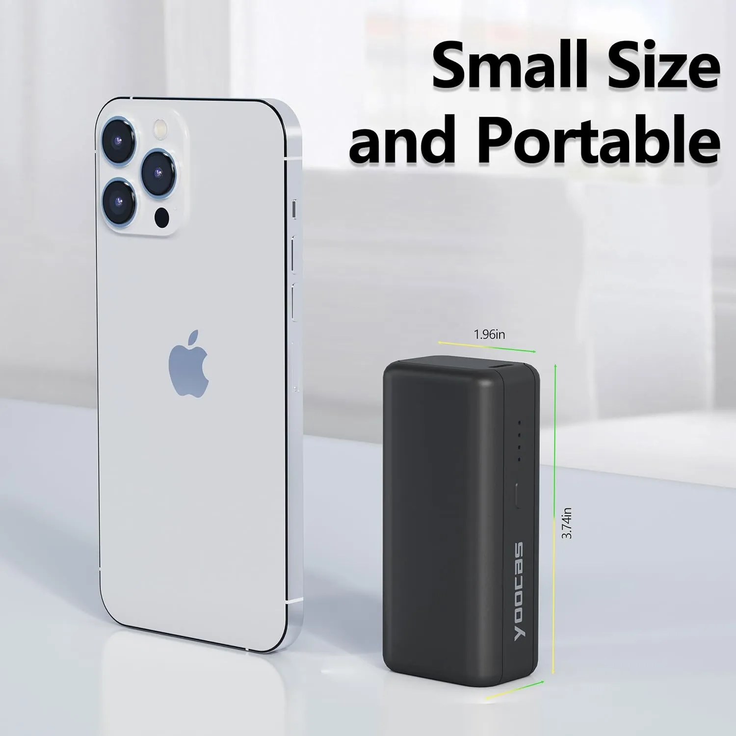 Mini Portable-2 Ports- 5000mah Power Bank Black