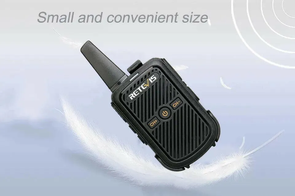 Mini Walkie Talkie Retevis RT15 Portable Two Way Radio Portable Radio Communicator Walkie-Talkies 2 PCS for Hotel Hunting