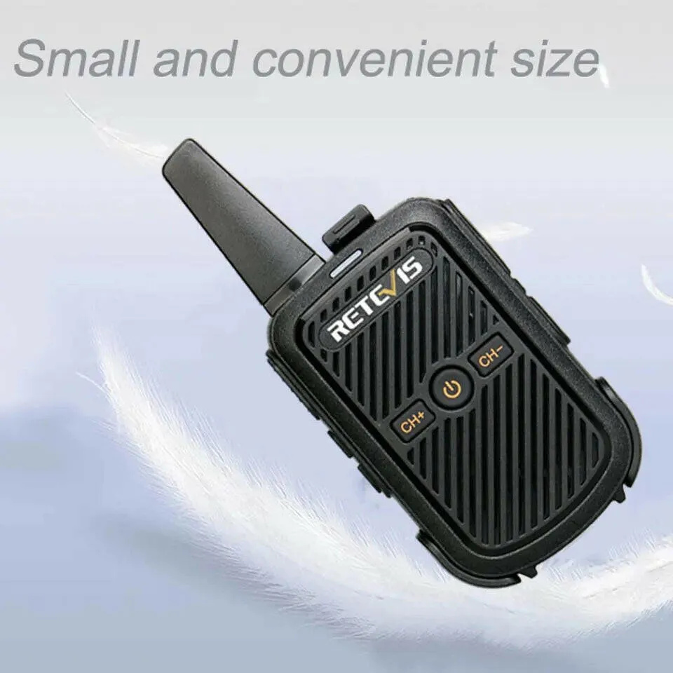 Mini Walkie Talkie Retevis RT15 Portable Two Way Radio Portable Radio Communicator Walkie-Talkies 2 PCS for Hotel Hunting