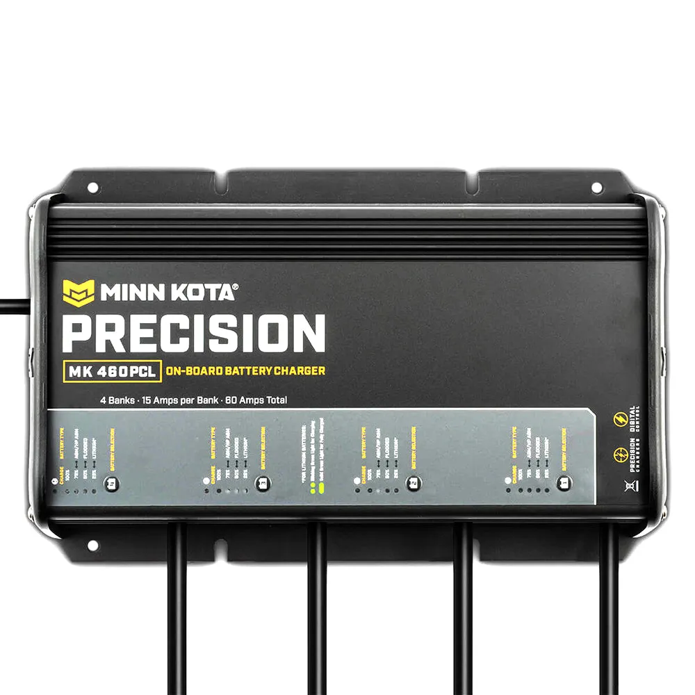 Minn Kota On-Board Precision Charger MK-460 PCL 4 Bank x 15 AMP LI Optimized Charger [1834604]