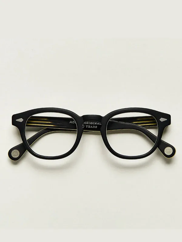 Moscot Lemtosh Optical Glasses in Matte Black Yellow Color