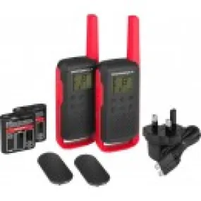 Motorola TALKABOUT T210 PMR446 Radio - Twin Pack Red/Black