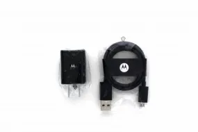 Motorola Wall Charger and Micro-USB Cable Combo - Black (SPN5797A & SKN6449A)