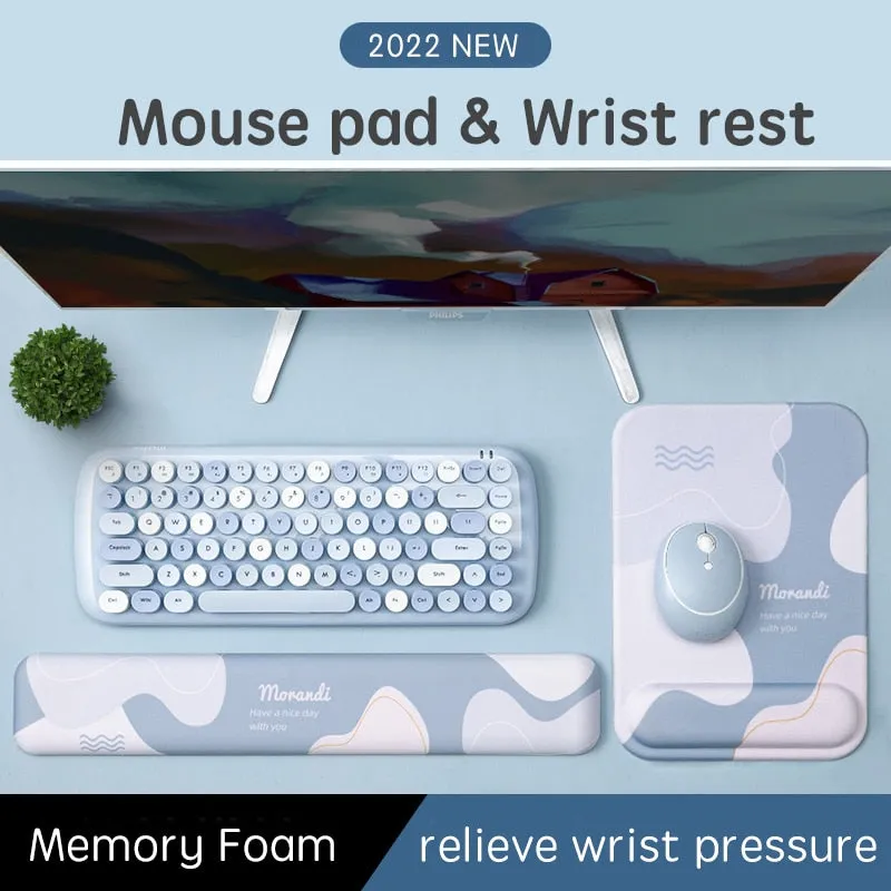 Mouse Pad with Keyboard Wrist Rest Set