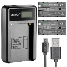 NEEWER 2-Pack NP-F550/570/530 Sony Replacement Battery Charger Set