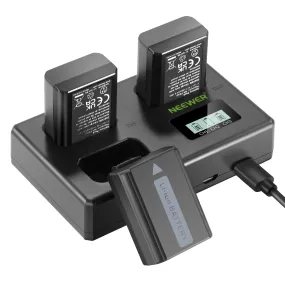 NEEWER NP-FW50 3 Pack Replacement Sony Battery and Charger Set