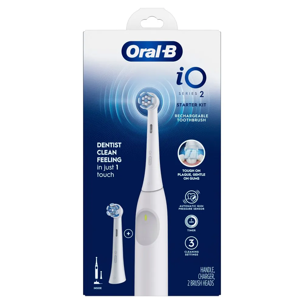 New - Oral-B iO Series 2 Electric Toothbrush Starter Kit - Pure White