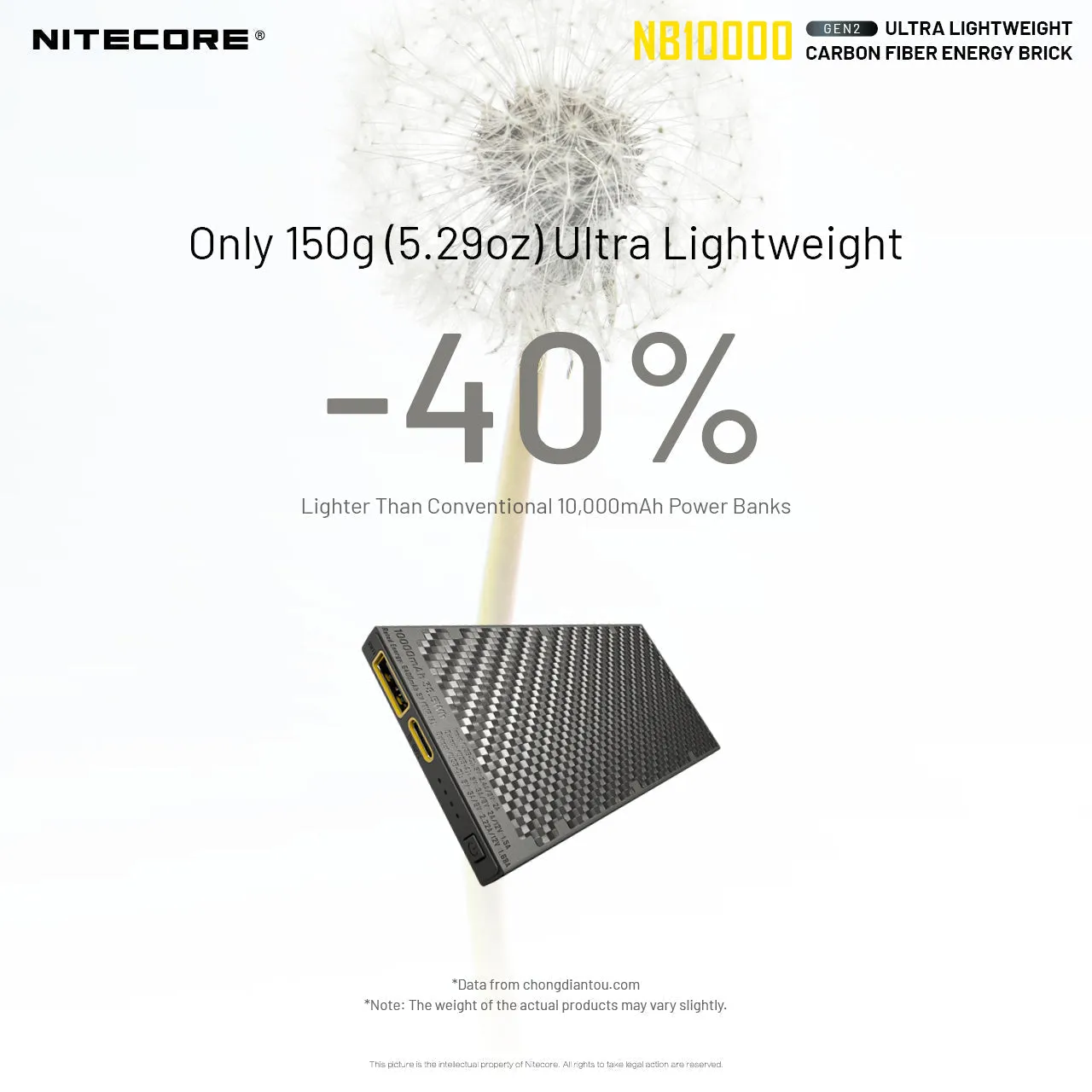 Nitecore NB10000 10000mAh USB/USB-C Quick-Charge Power Bank