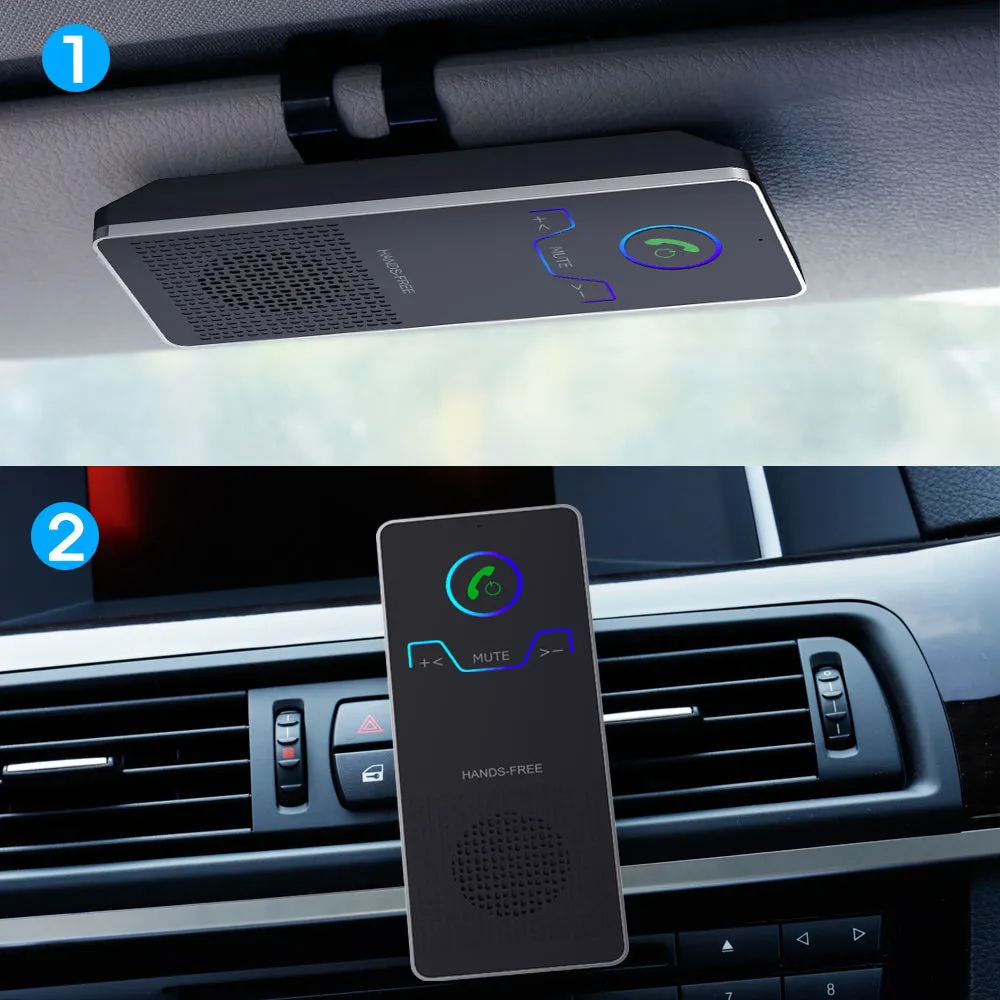 Nulaxy Wireless Bluetooth Car Kit Handsfree Car Sun Visor Handsfree Speakerphone with USB Charger Car MP3 Player Car Accessories