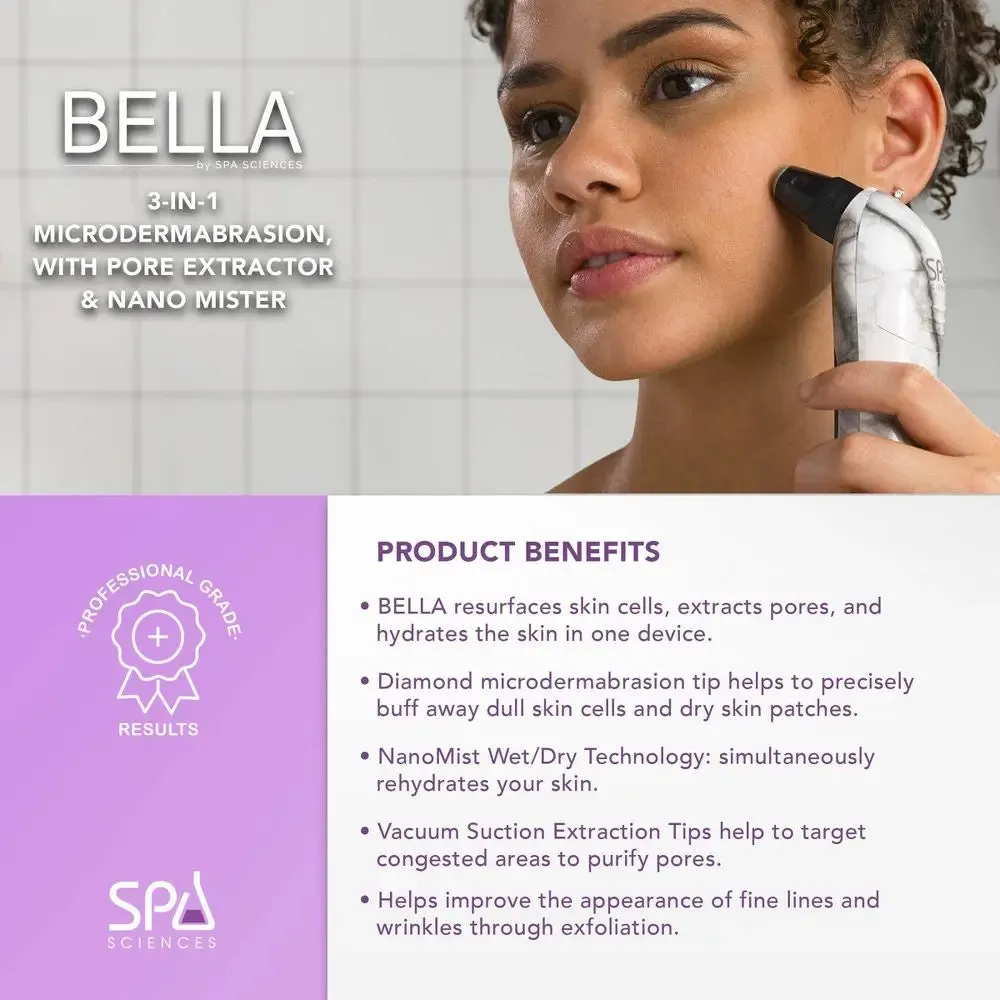 Open Box - BELLA 3-in-1 Microderm Pore Extractor & Micro Mister � White Marble