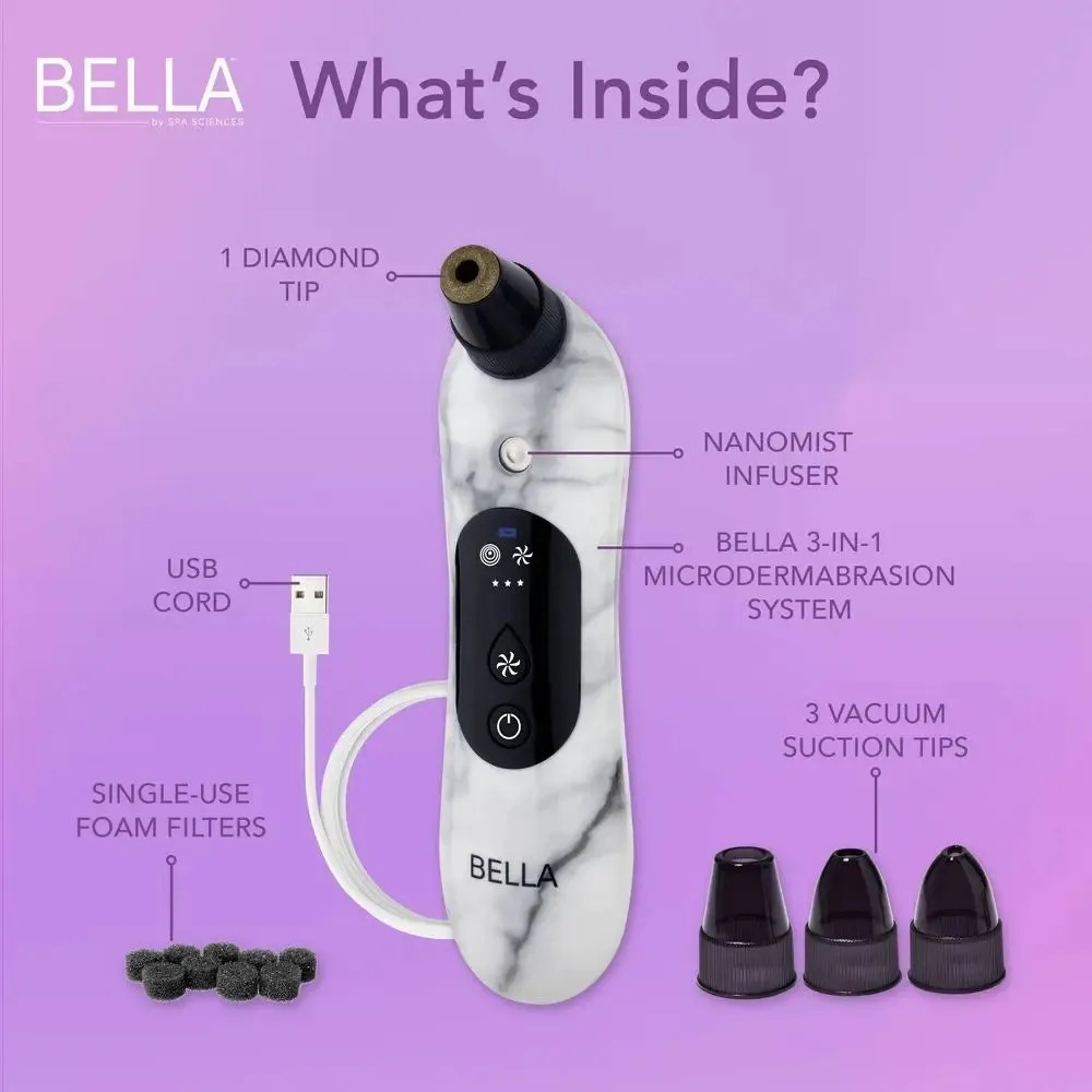 Open Box - BELLA 3-in-1 Microderm Pore Extractor & Micro Mister � White Marble