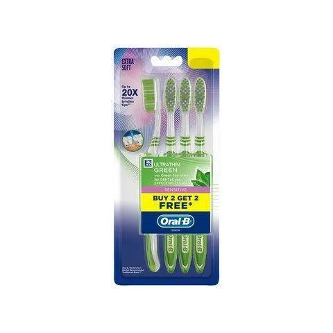 Oral B Ultrathin Green Extra Soft Toothbrush - Sensitive (Buy 2 Get 2 Free)