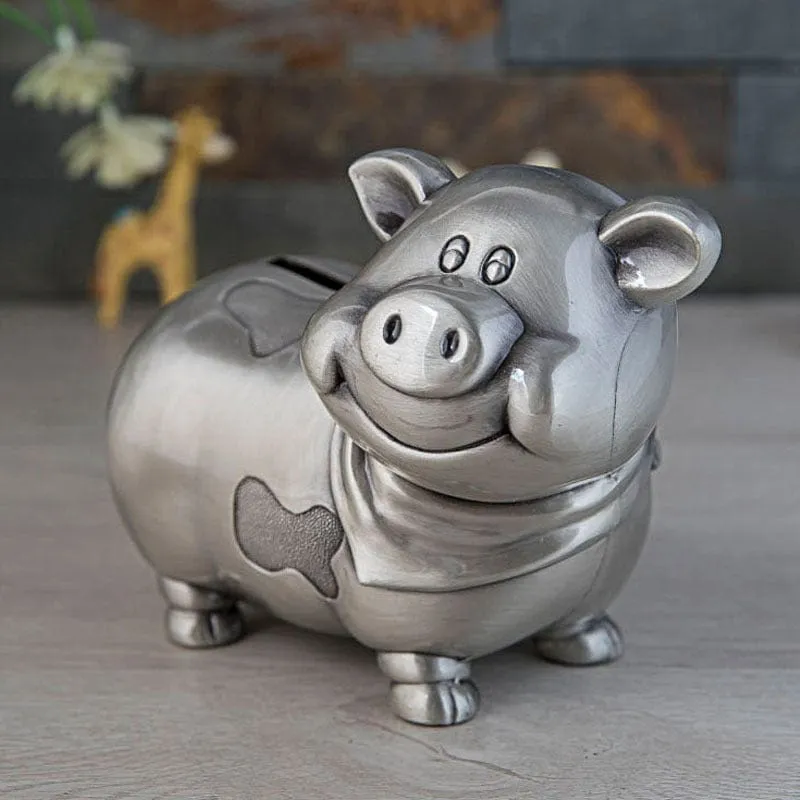 Pewter Pig & Cow Piggy Coin Banks-Unique and CUTE!  ONLY at TPP!