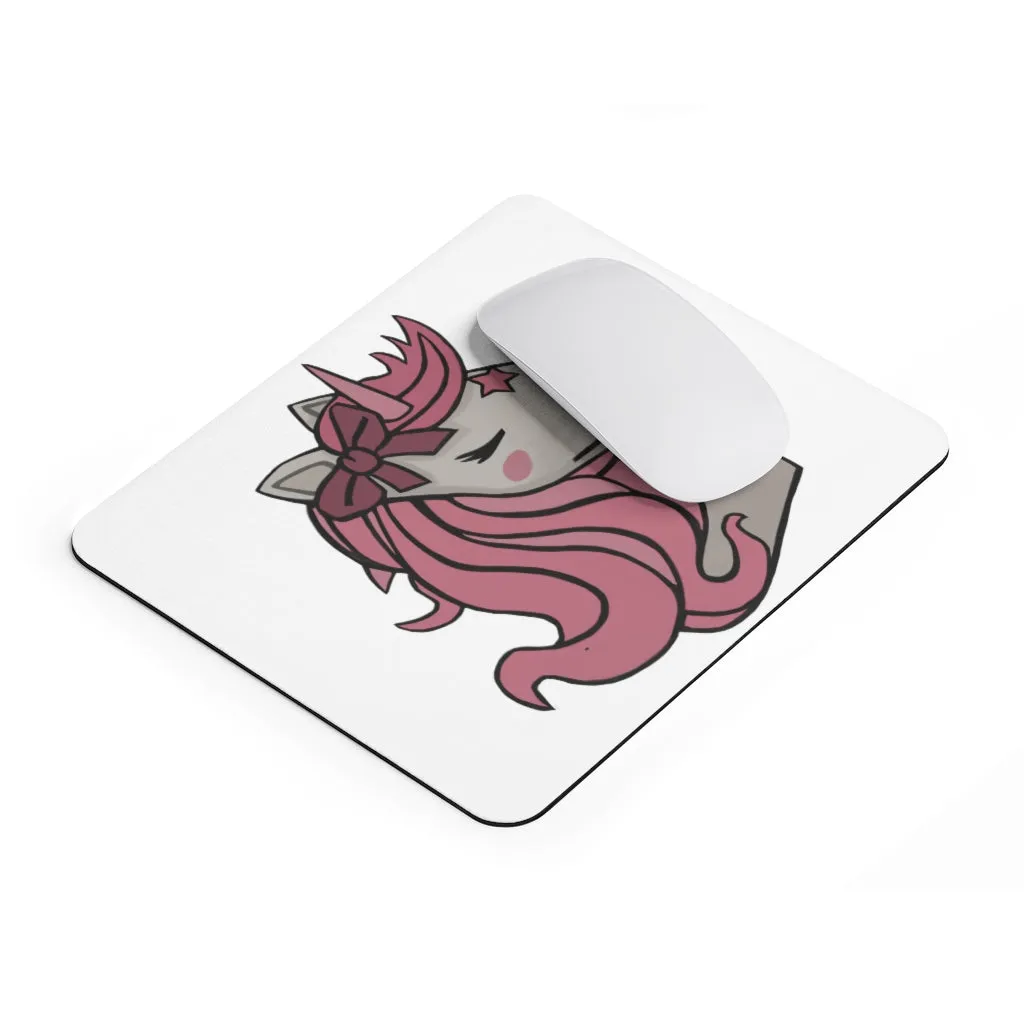 Pink Hair Unicorn Head Mouse Pad (EU)