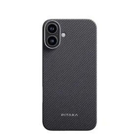 Pitaka - iPhone 16 MagEZ MagSafe Case Aramid Case (KI1601A) - Black / Gray (Carbon)