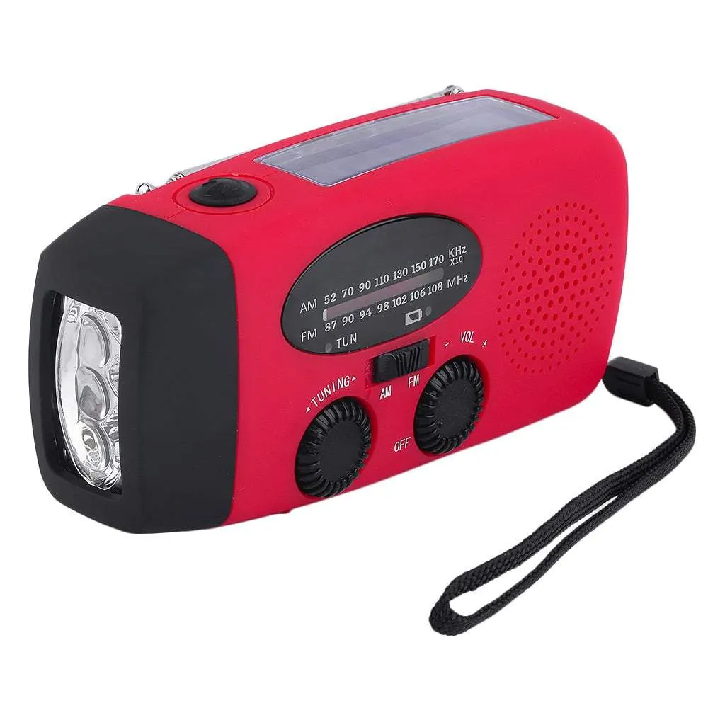 Portable Emergency Solar/Dynamo/DC & AM/FM/NOAA Radio & LED Flashlight & 1000mAh Charger Power Bank