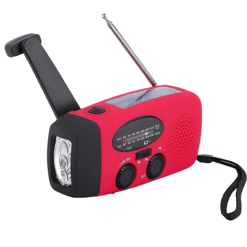 Portable Emergency Solar/Dynamo/DC & AM/FM/NOAA Radio & LED Flashlight & 1000mAh Charger Power Bank