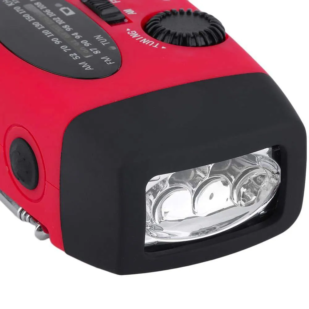 Portable Emergency Solar/Dynamo/DC & AM/FM/NOAA Radio & LED Flashlight & 1000mAh Charger Power Bank