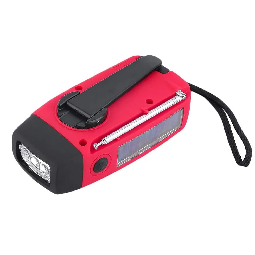 Portable Emergency Solar/Dynamo/DC & AM/FM/NOAA Radio & LED Flashlight & 1000mAh Charger Power Bank