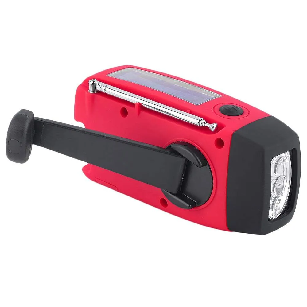 Portable Emergency Solar/Dynamo/DC & AM/FM/NOAA Radio & LED Flashlight & 1000mAh Charger Power Bank