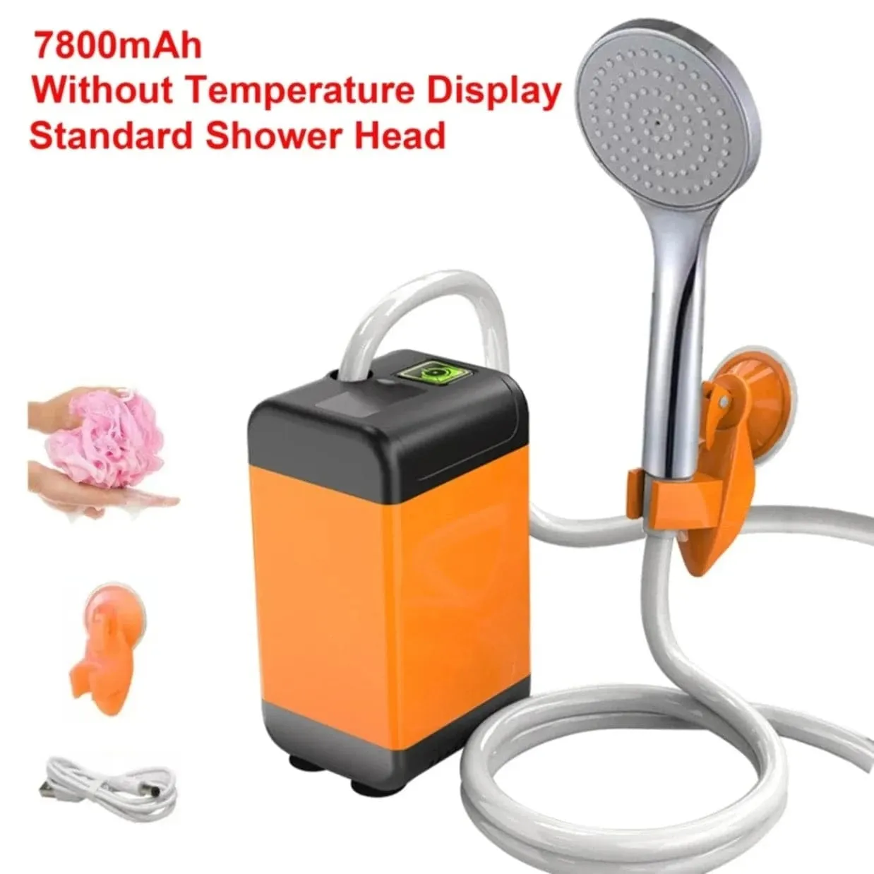 Portable Outdoor Camping Shower Pump with Intelligent Digital Display Electric Portable Camping Shower for Travel Beach Pet