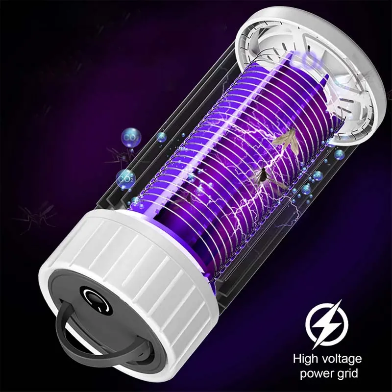 Portable Rechargeable Electric Bug Zapper 360°UV Lamp