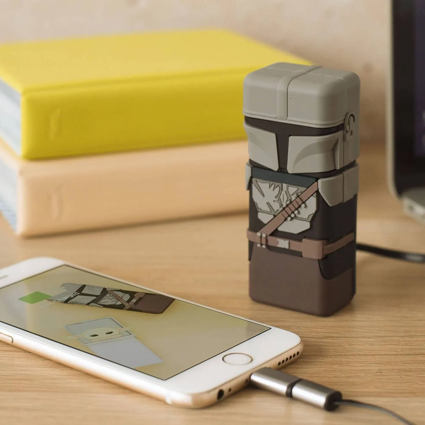 Power Bank Portable Battery Charger The Mandalorian in Grey Black and Brown