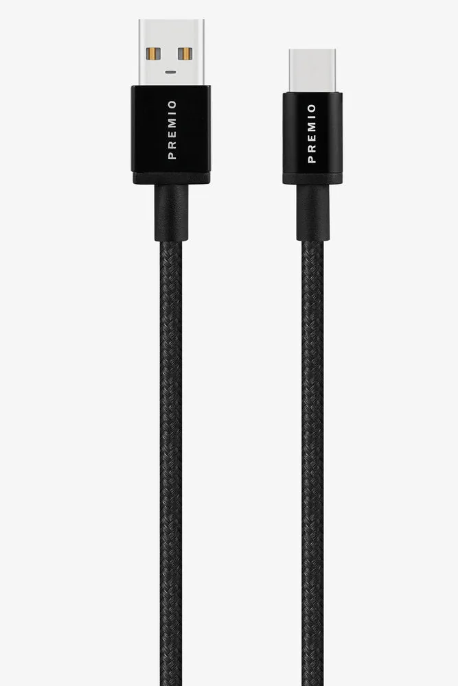 Premio Braided 3M Usb Type C Black