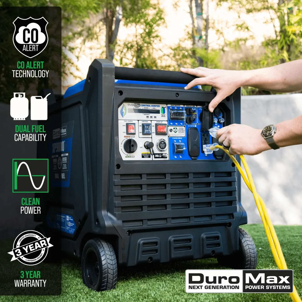 REFURB DuroMax XP9000iH Generator Inverter 9,000 Peak Watts Dual Fuel Electric Start (Grade A)