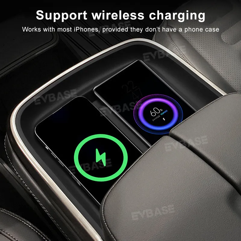 Rivian R1S R1T Wireless Charging Pad Phone Charger Mat Center Console Silicone Cover