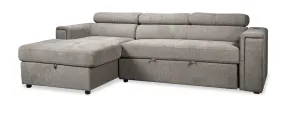 Romilly 2-Piece Linen-Look Fabric Left-Hand Sleeper Sectional - Grey