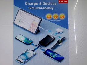 Sabani Portable Charger with Built In Cables 3500mAh 22.5W