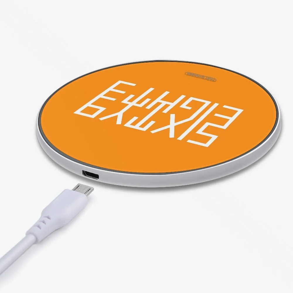 Sixty Eight 93 Logo White Orange 10W Wireless Charger