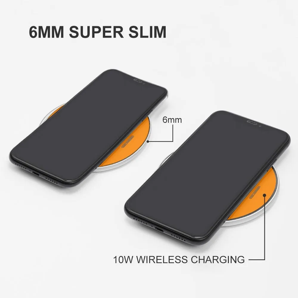 Sixty Eight 93 Logo White Orange 10W Wireless Charger