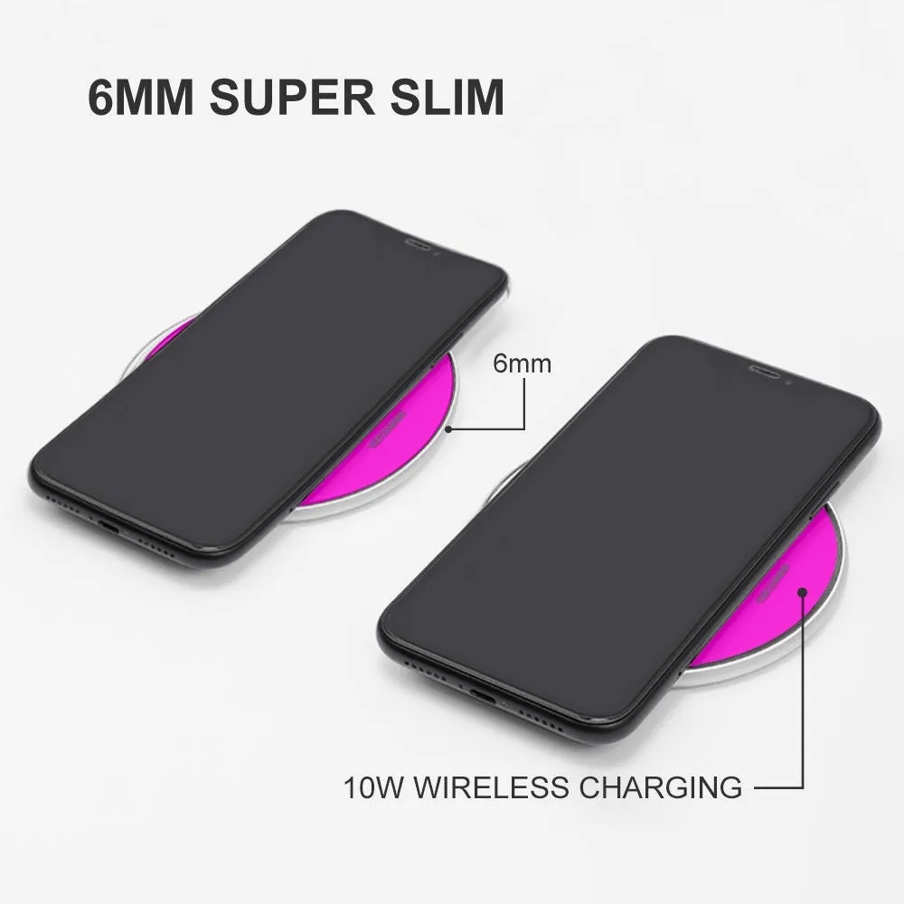 Sixty Eight 93 Logo White Pink 10W Wireless Charger