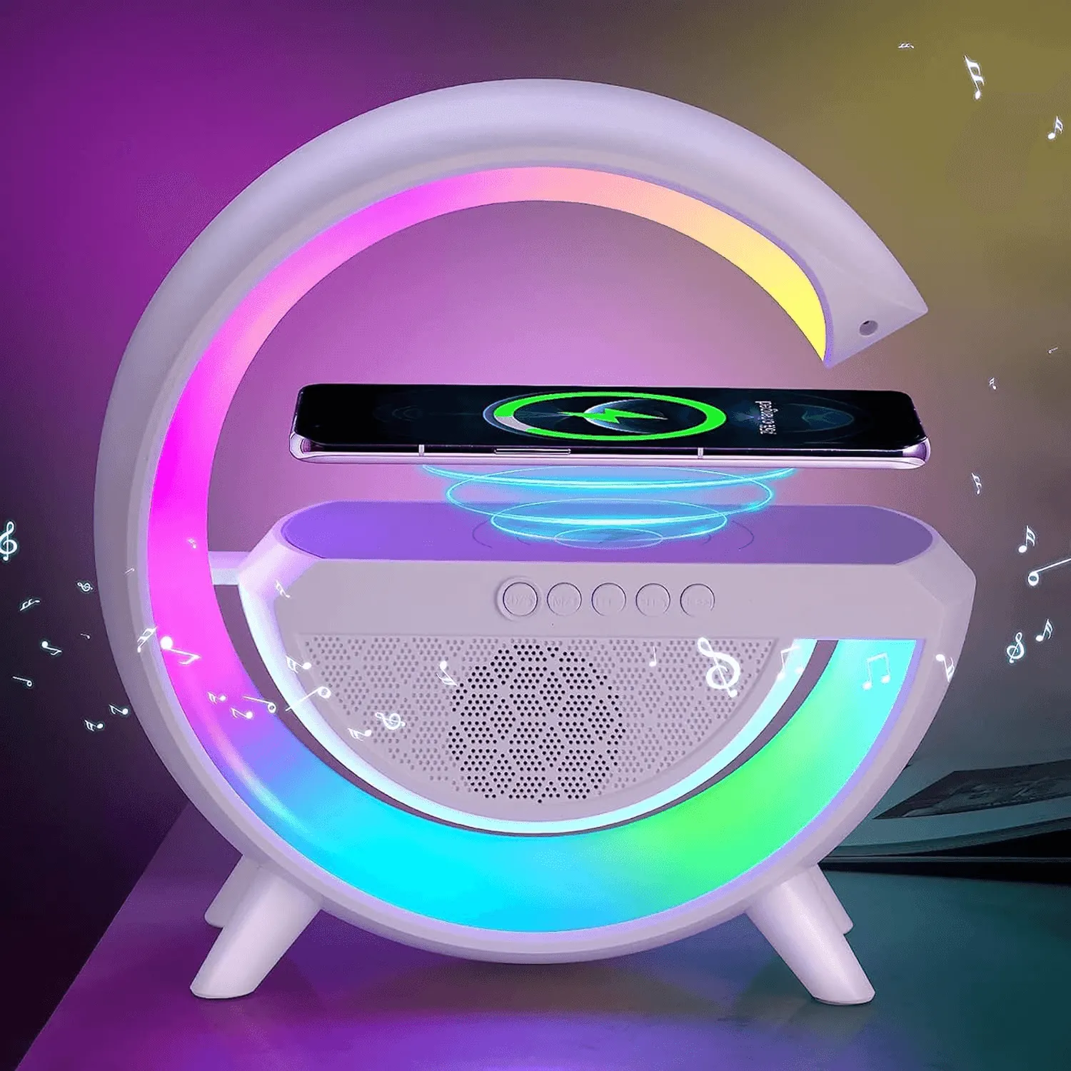 Smart Bluetooth Speaker With Wireless Charging & LED Light - BT2301