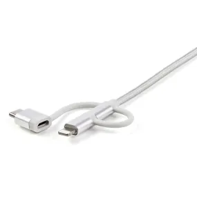 Startech.Com 1 M (3 Ft.) Usb Multi Charging Cable - Usb To Micro-Usb Or Usb-C Or Lightning For Iphone / Ipad / Ipod / An